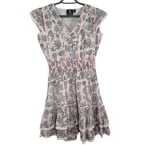 Madison Mathews Womens Pink Floral Dress Sz XS Boho Feminine Soft Girl Cottage